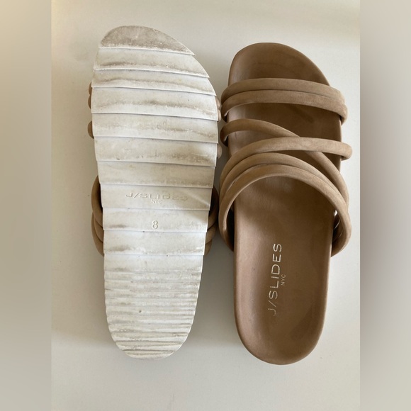 J/SLIDES NYC SIZE 8 - EUC - Leather Tess Flatform Shoes - Picture 8 of 10